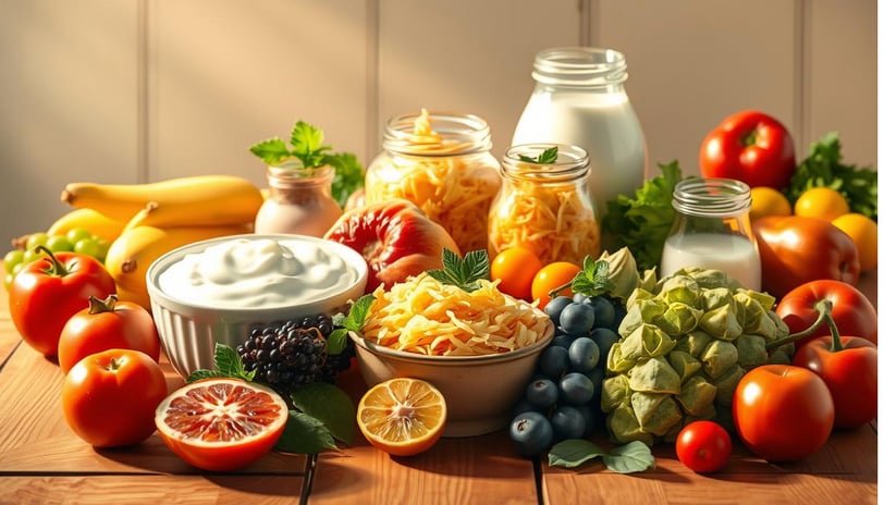 Woman in her 40s choosing essential nutrients: shopping cart filled with calcium-rich dairy, omega-3