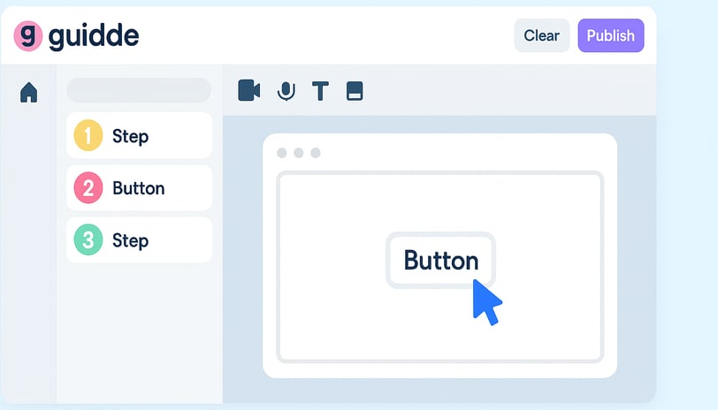 Guidde user interface and dashboard layout