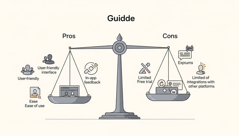 Pros and cons of using Guidde for video tutorials