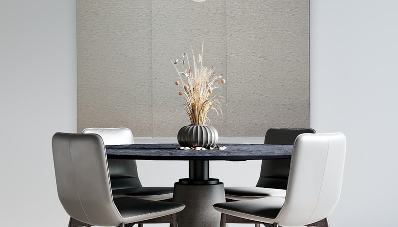 ELEGANTE PERSIANA PAINEL EM UMA SALA DE JANTAR NA CIDADE DE ARAÇATUBA SP