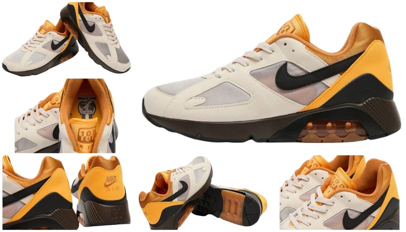 a collage of different of sneakers, Nike Air 180 - Tea Tree Mist Bronzine
