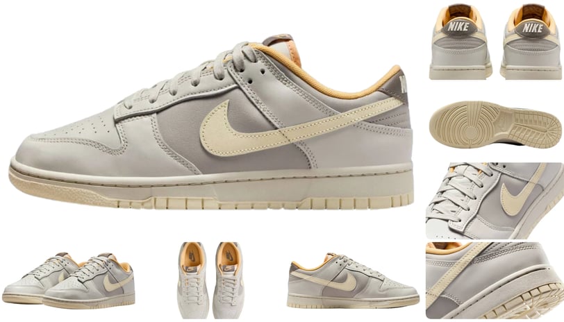 a picture of collection of sneakers, Nike Dunk Light Bone -Light Wild Mango