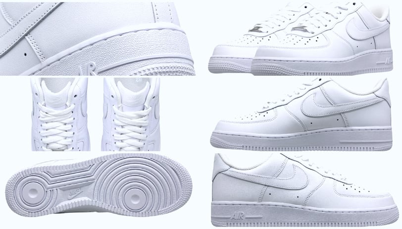 a picture of a pair of white sneakers Nike Air Force 1