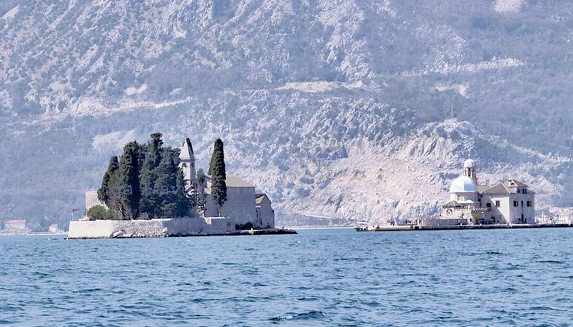 2  magnificent islands of Bay of Kotor off Perast are a short drive from Tivat Airport 