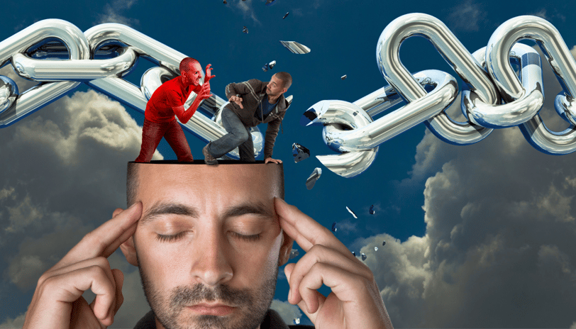 a man with focusing his thoughts on escaping a toxic relationship