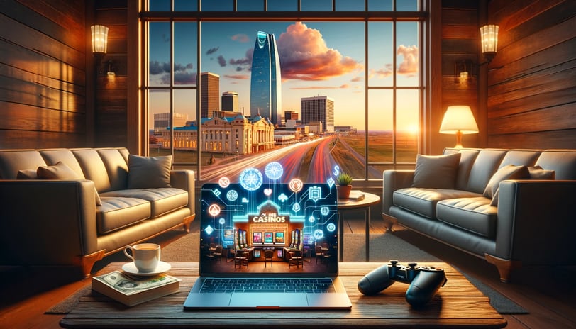 The cutting-edge world of online gambling platforms, set against the backdrop of Oklahoma's scenery