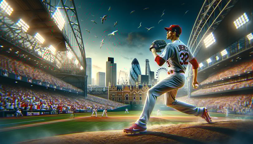 St. Louis Cardinals player pitching during the MLB World Tour: London Series.