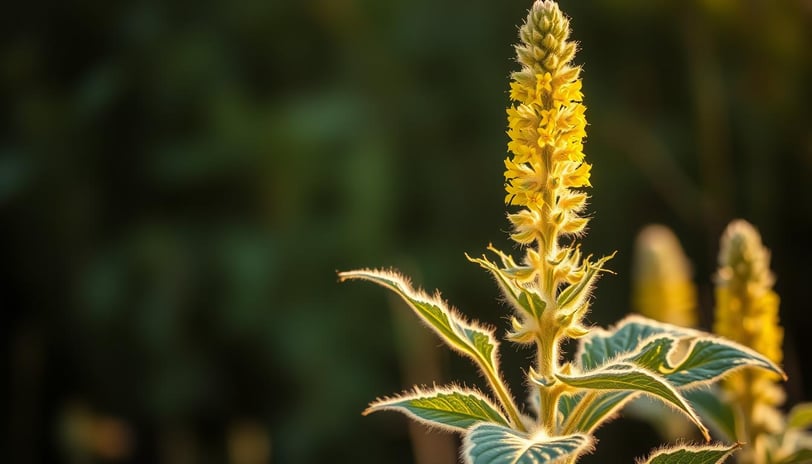 a plant with a yellow flower in the middle of it