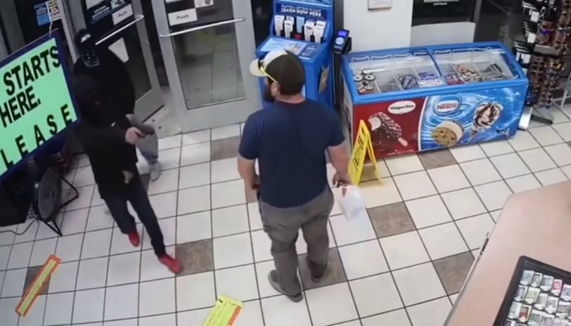 Marine James Kilcer disarms a 14-year-old armed robber at a Yuma gas station using only his bare han