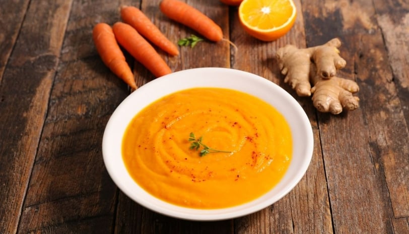 a bowl of winter carrot soup