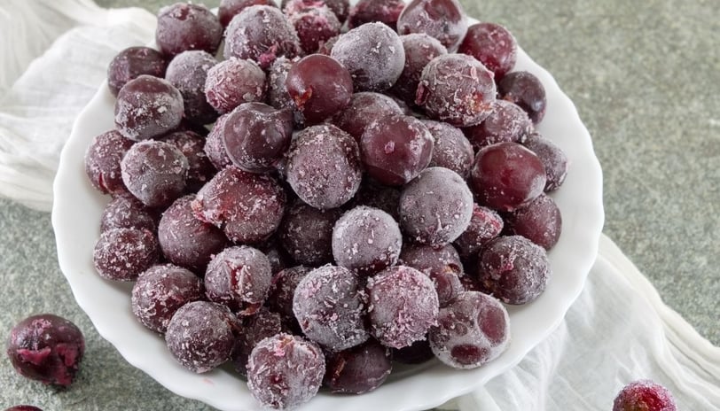 Frozen grapes for stress relief