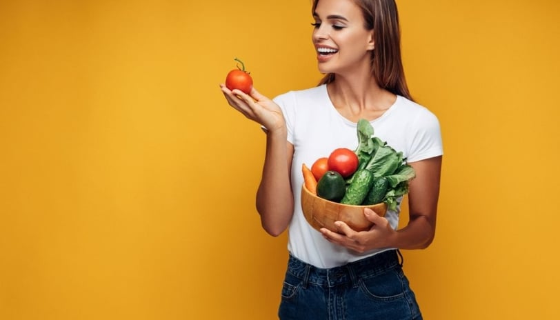 Happy Vegan Woman