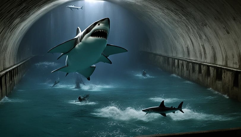 Shark movie humor in Under Paris from Netflix