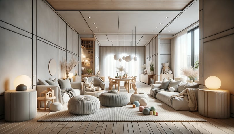 Cozy Japandi-Style Kid-Friendly Living Room