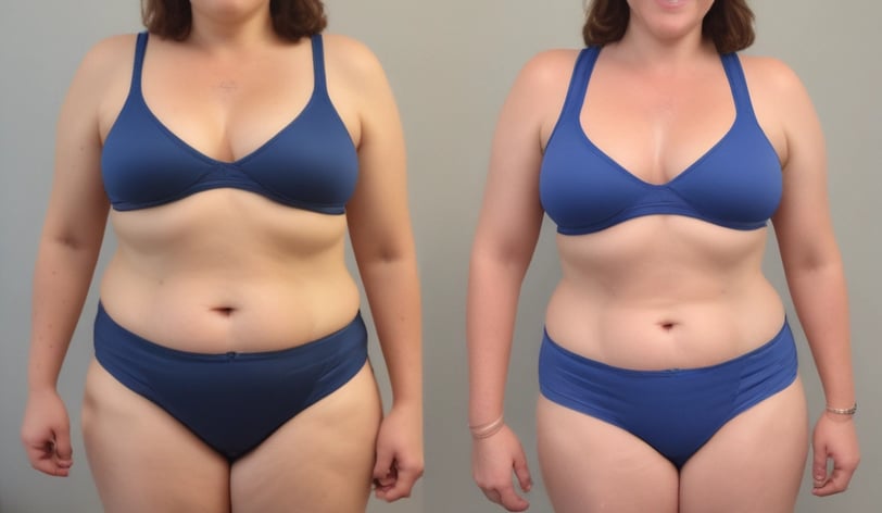 a woman in a bikini before and after photos weight loss