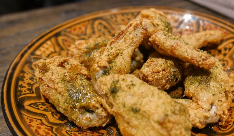 Plate of fried frog legs