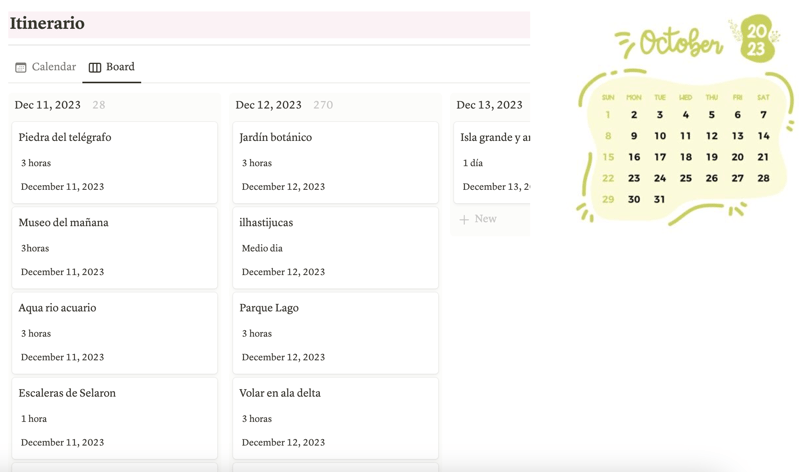 itinerario