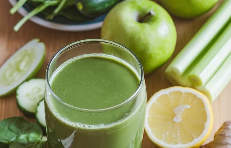 Suco verde com ingredientes anti inflamatórios para ajudar a controlar a inflamação e perder peso