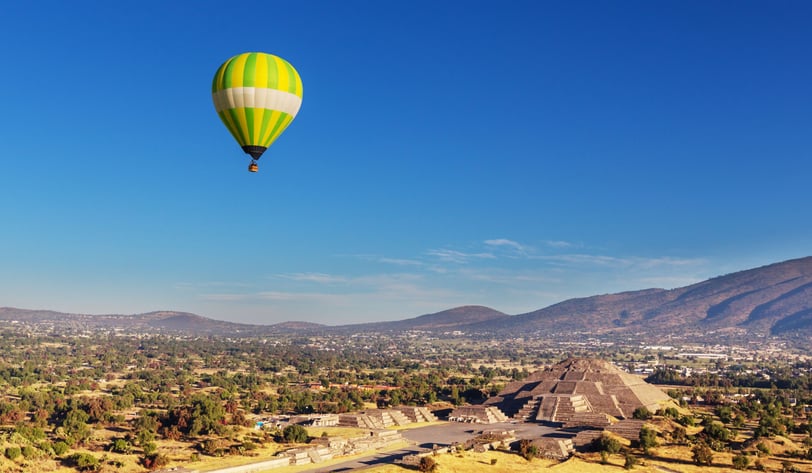 Globo aerostático en Teotihuacán