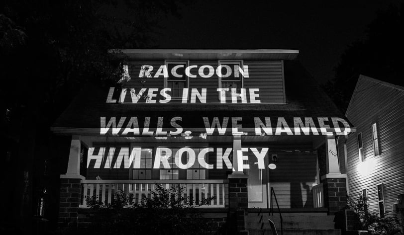 Jenny Holzer, utiliza projeções de frases em locais públicos, como edifícios e monumentos.