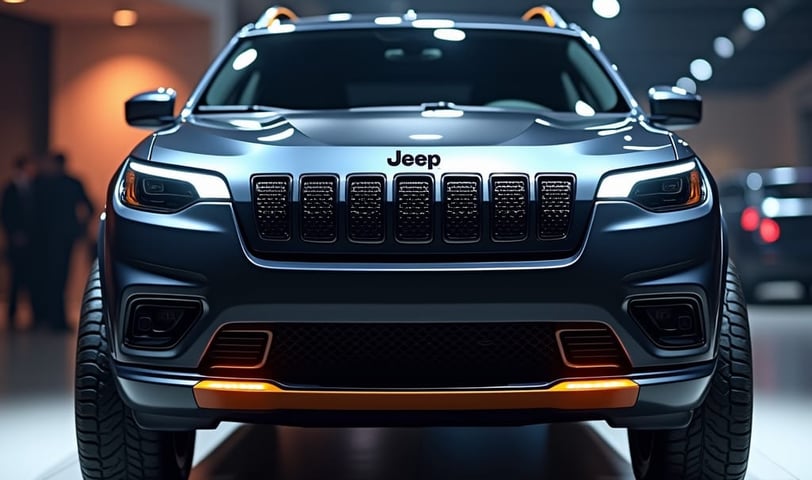 a jeep wrangling a jeep with a jeep logo on it