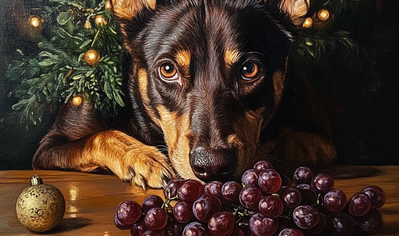 Kelpie australien noel raisins