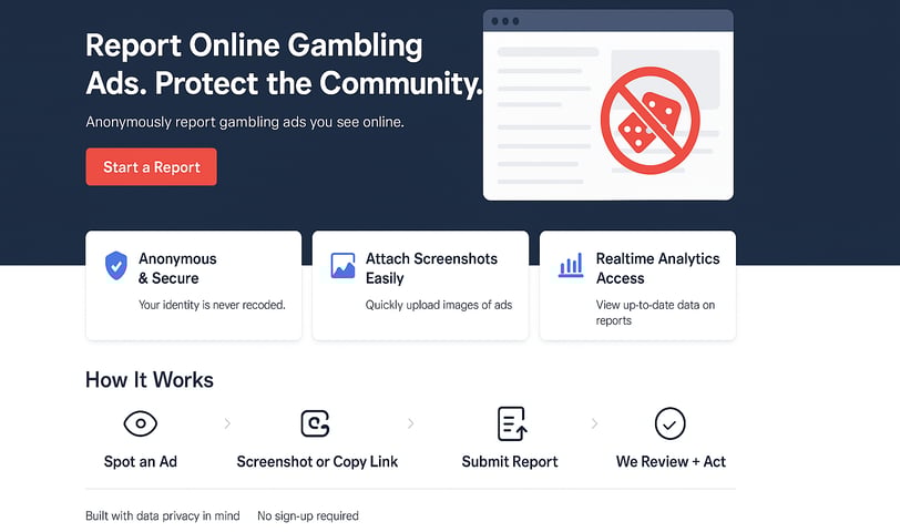 Anti-Gambling Online Ad Reporting System