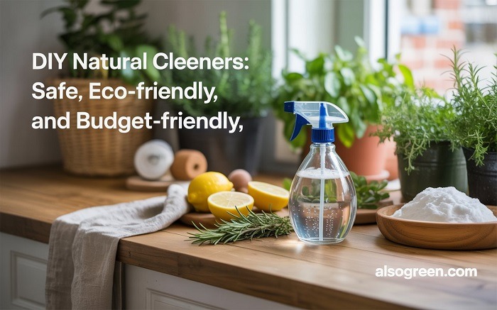 DIY natural cleaners with eco-friendly ingredients like vinegar, baking soda, and lemon
