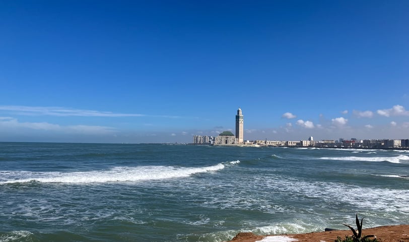 a lighthouse tower in the middle of a city