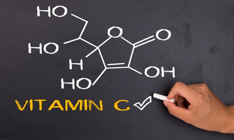 Vitamin C chemical structure for skincare benefits.
