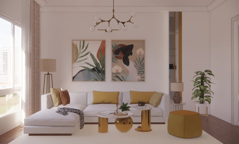 a living room with a couch and a couch