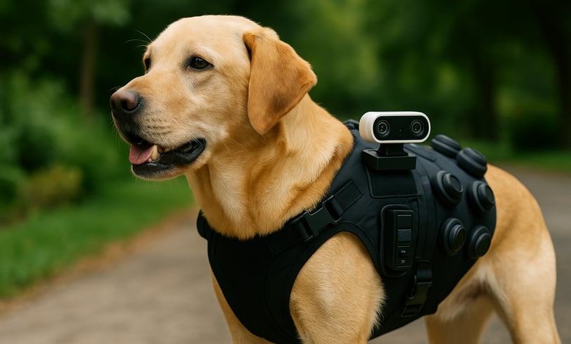Colete inteligente ajuda cães cegos a se locomoverem com segurança
