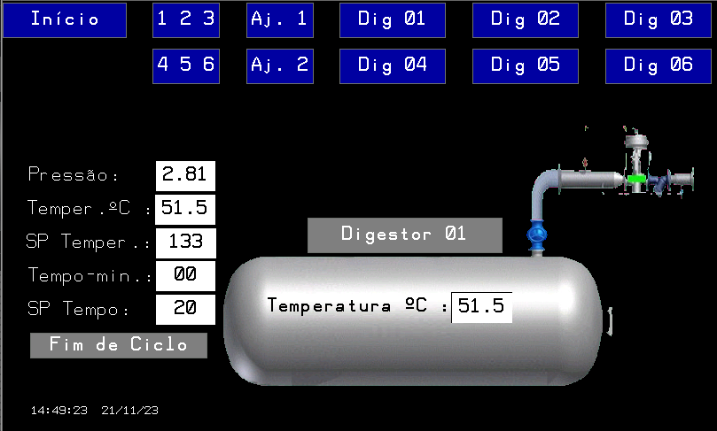 Supervisório SCada PLC CLP Automação industrial  Esterilizador Frigorífico Schneider m200 Digestor