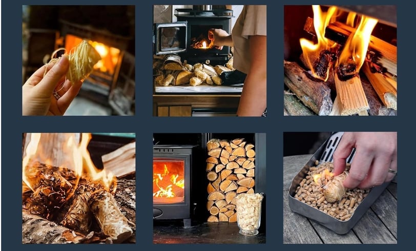 Ecoblaze Natural Firelighters for stoves, fireplaces, and BBQs