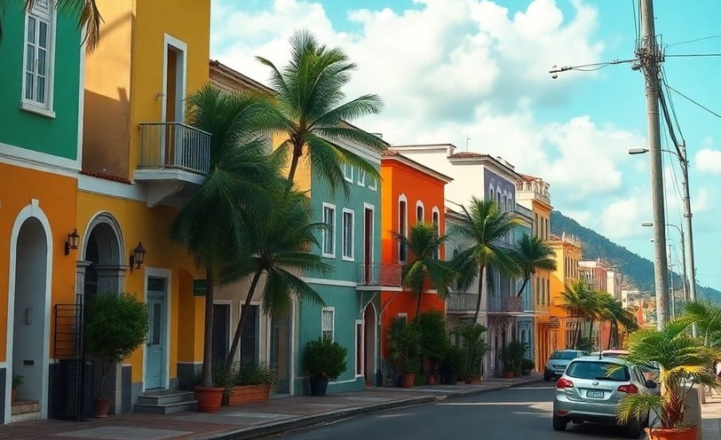 typical street of Marigot, Saint Martin