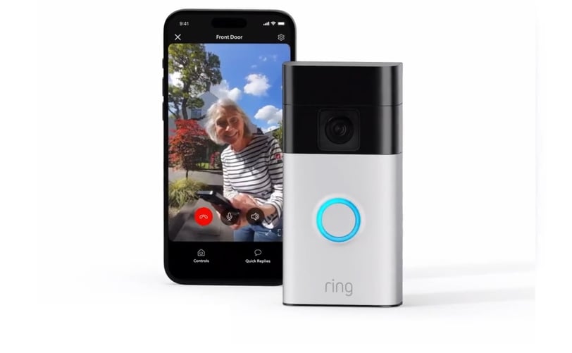 Ring Battery Video Doorbell 2024 with 3D Motion Detection, Colour Night Vision, and 150-degree Head-to-Toe HD video coverage.