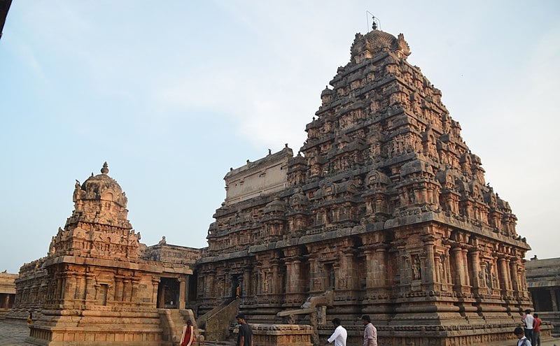 Temple vimana in Dravidain style temple