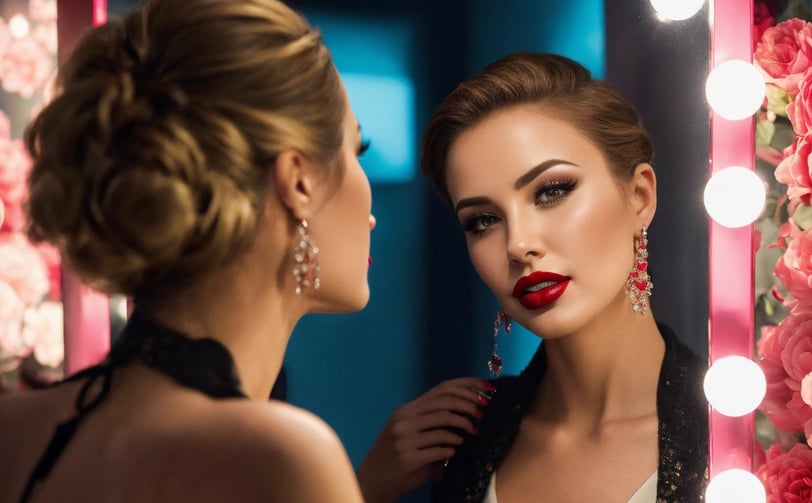 femme qui s'admire dans un miroir