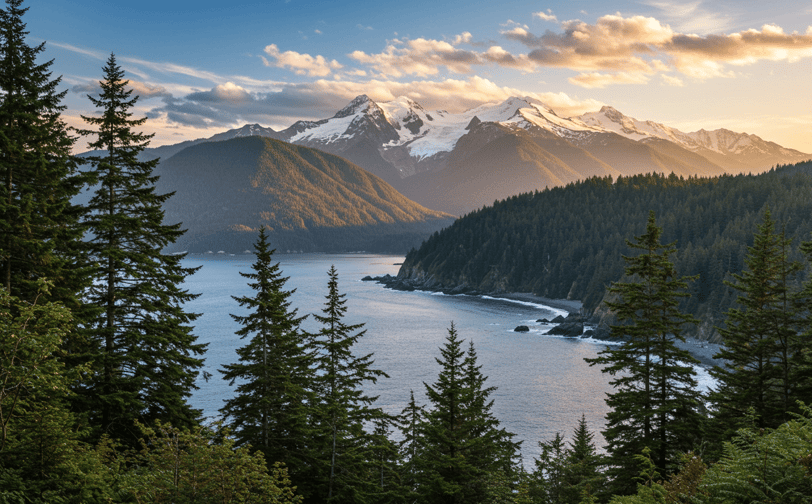 a mountain view of a lake and mountains