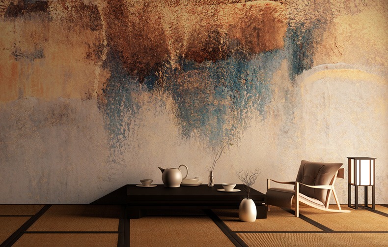neutral brown and black rush grass tatami mat