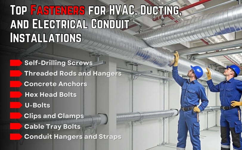 Heavy-duty screws and bolts for HVAC installation