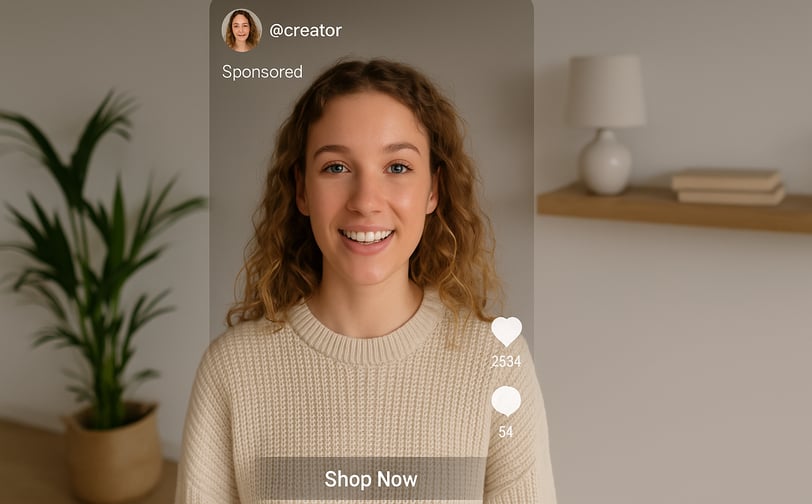 TikTok Spark Ad / Meta Partnership Ad example. Screenshot: Sponsored social media post by creator.