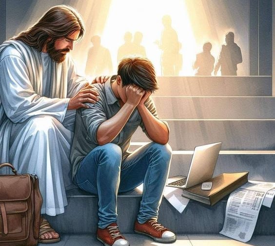 God guiding a man