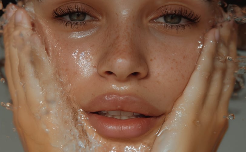 a woman who cleans her face