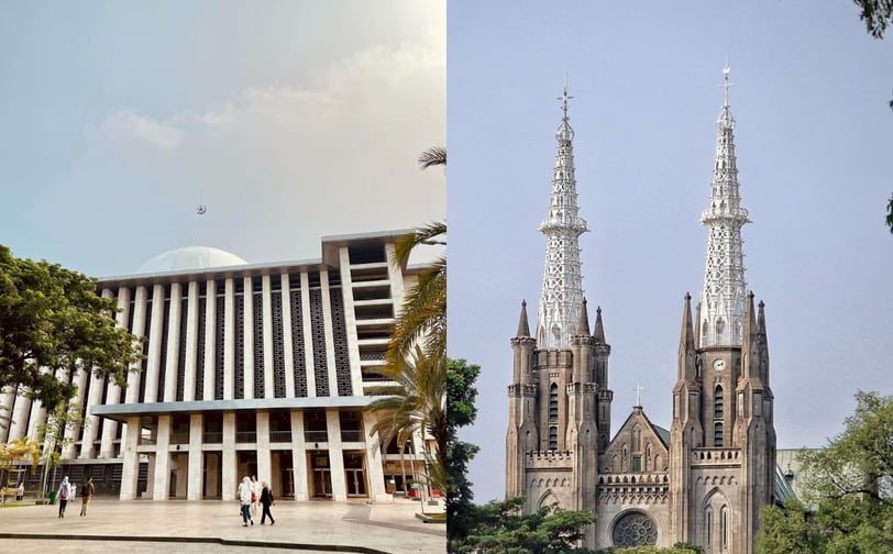 masjid intiqlal dan gereja katedral