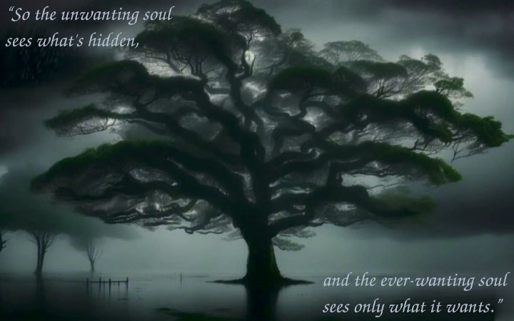 a tree with a quote about wanting