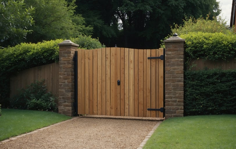 timber gate in a house
