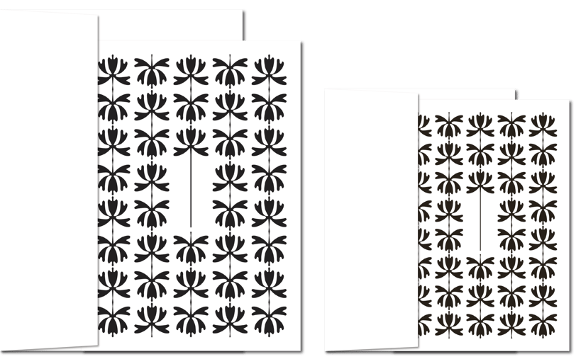Trauerkarte in klassischem Design mit floralem Ornament
