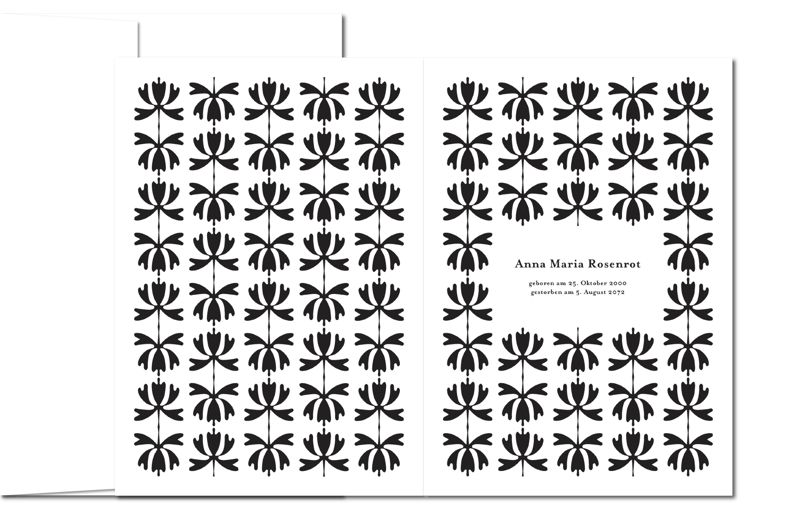 Trauerkarte als Klappkarte mit floralem Design