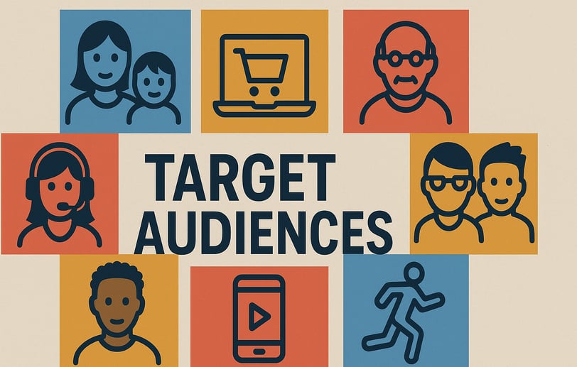 A collage of icons representing the different target audiences